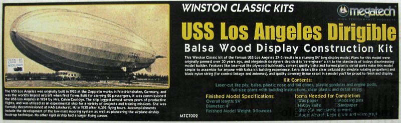 Megatech 1/328 ZR-3 USS Los Angeles Rigid Airship - 24 inch long Wooden Kit, MTC7002 plastic model kit